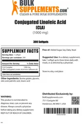 Label for Conjugated Linoleic Acid (CLA) (1000 mg)