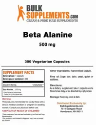 Label for Beta Alanine 500 mg