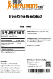 Label for Green Coffee Bean Extract