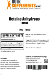 Label for Betaine Anhydrous (TMG)