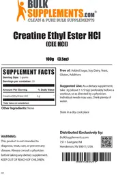 Label for Creatine Ethyl Ester HCL