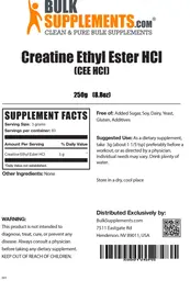 Label for Creatine Ethyl Ester HCL
