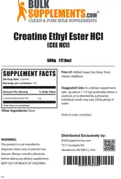 Label for Creatine Ethyl Ester HCL