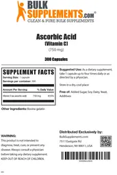 Label for Ascorbic Acid (750 mg)