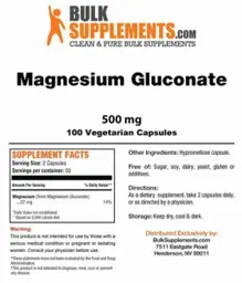 Label for Magnesium Gluconate 500 mg