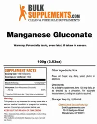 Label for Manganese Gluconate