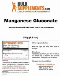 Label for Manganese Gluconate
