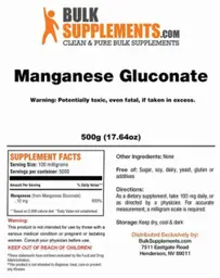 Label for Manganese Gluconate