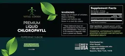 Label for Premium Liquid Chlorophyll Peppermint Flavor