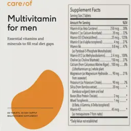 Label for Mulitivitamin for Men