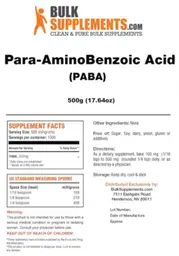Label for Para-AminoBenzoic Acid