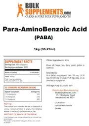 Label for Para-AminoBenzoic Acid