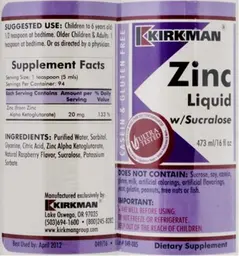 Zinc Liquid W/Sucralose