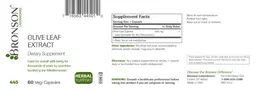 Label for Olive Leaf Extract