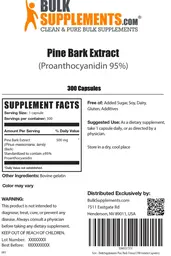 Label for Pine Bark Extract (Proanthocyanidin 95%)
