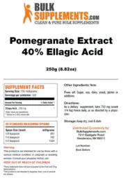 Label for Pomegranate Extract 40% Ellagic Acid