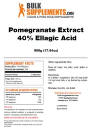 Label for Pomegranate Extract 40% Ellagic Acid