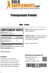 Label for Pomegranate Powder