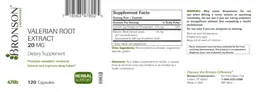 Label for Valerian Root Extract 20 mg