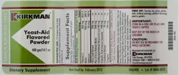 Label for Yeast-Aid Flavored Powder