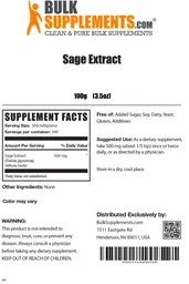 Label for Sage Extract