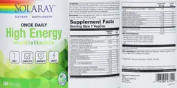 Label for Once Daily High Energy Multivitamin