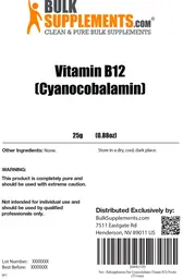 Label for Vitamin B12 (Cyanocobalamin)