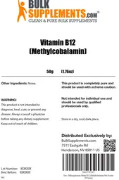 Label for Vitamin B12 (Methylcobalamin)