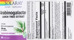 Label for Arabinogalactan Larch Tree Extract 300 mg