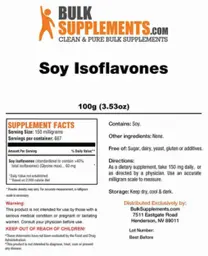 Label for Soy Isoflavones