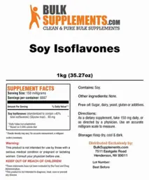 Label for Soy Isoflavones