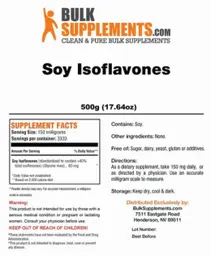 Label for Soy Isoflavones