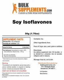 Label for Soy Isoflavones