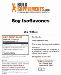 Label for Soy Isoflavones