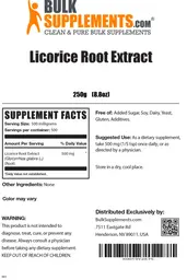 Label for Licorice Root Extract