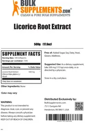 Label for Licorice Root Extract