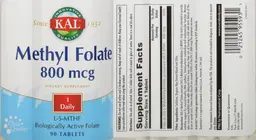 Label for Methyl Folate 800 mcg