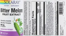 Label for Bitter Melon Fruit Extract 500 mg