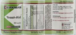 Label for Yeast-Aid