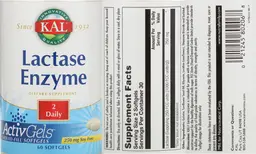 Label for Lactase Enzyme 250 mg