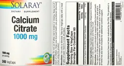 Label for Calcium Citrate 1000 mg