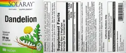 Label for Dandelion 520 mg