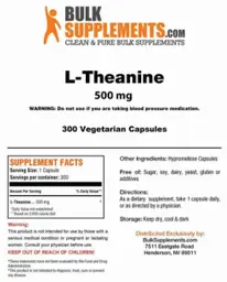 Label for L-Theanine 500 mg