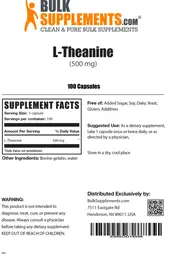 Label for L-Theanine (500 mg)