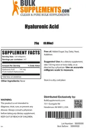Label for Hyaluronic Acid