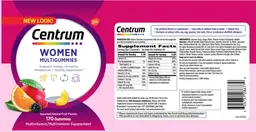 Label for Centrum Women Multigummies