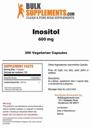 Label for Inositol 600 mg