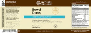 Label for Bowel Detox