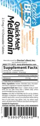 Label for Quick Melt Melatonin 2.5 mg