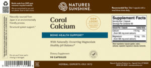Label for Coral Calcium
